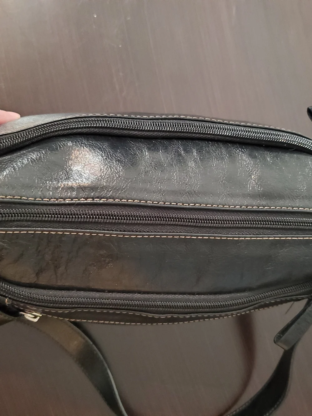 Giani Bernini Black Leather Crossbody Purse Vintage